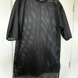Black Mesh Oversized T-Shirt